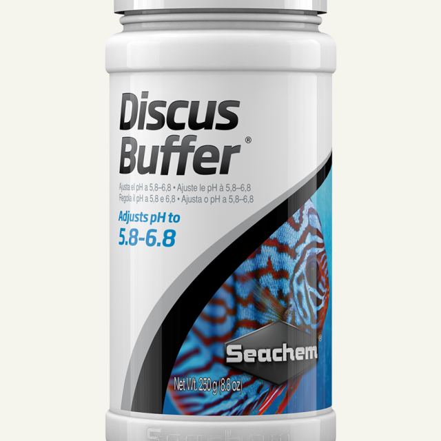 Discus Buffer: Es un acondicionador especialmente formulado para recrear las condiciones óptimas del hábitat de los peces disco, caracterizado por un bajo pH y una baja dureza general (GH).
